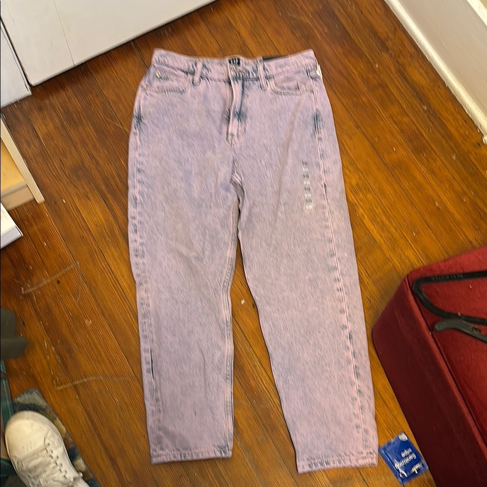 GAP Pink Straight Leg Jeans High-Waisted